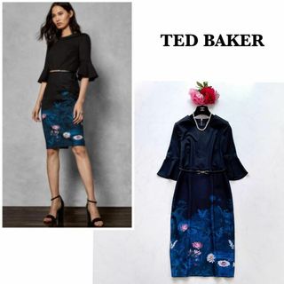 冬バーゲン☆】 TED BAKER☆ドレス ワンピース☆Sサイズ相当☆ダーク