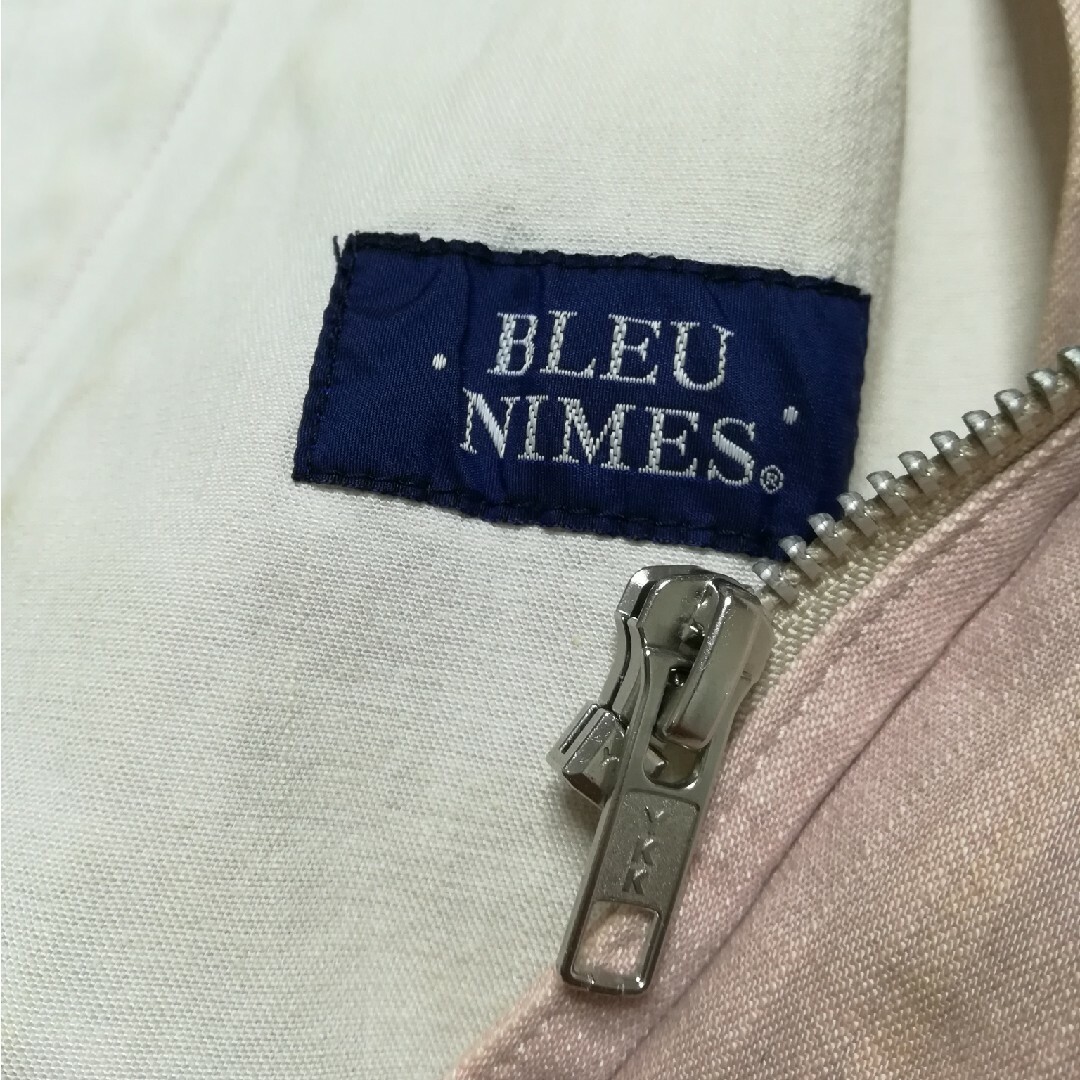 ✨BLUE NIMES/ブルーニーム 淡いピンク色のブルゾン メンズＳサイズ メンズのジャケット/アウター(ブルゾン)の商品写真