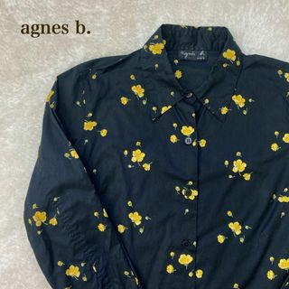 アニエスベー(agnes b.)のagnes b. アニエスベー 長袖シャツ ブラック 花柄(シャツ/ブラウス(長袖/七分))