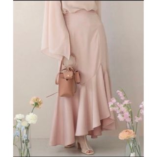 muguet irregular mermaid skirt pinkbeige