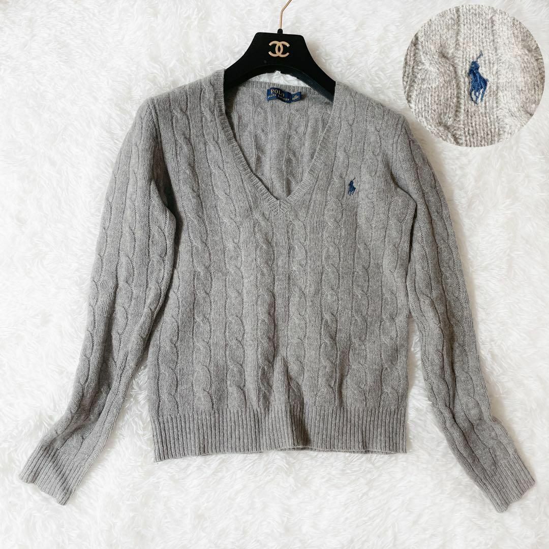 POLO RALPH LAUREN - 大人気 ラルフローレン ケーブルニット グレー