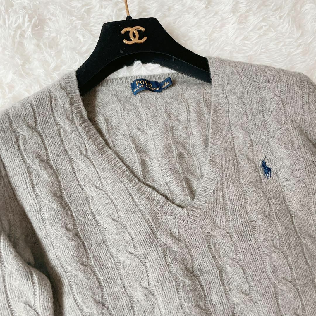 POLO RALPH LAUREN - 大人気 ラルフローレン ケーブルニット グレー
