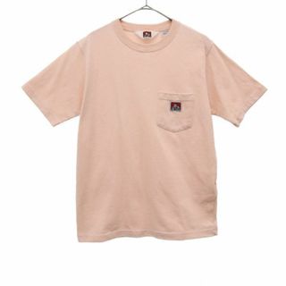 ベンデイビス(BEN DAVIS)のベンデイビス ロゴワッペン 半袖 Tシャツ S ピンク BEN DAVIS ポケット付 メンズ 【中古】  【230815】 メール便可(Tシャツ/カットソー(半袖/袖なし))