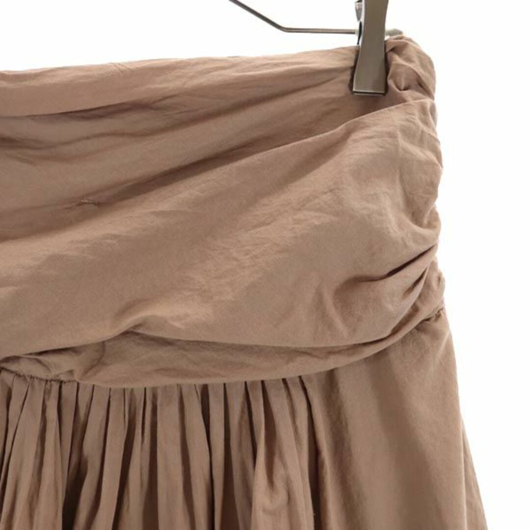 マックスアンドコー デザインギャザースカート 40 ブラウン系 MAX&CO サイドジップ レディース   【230815】