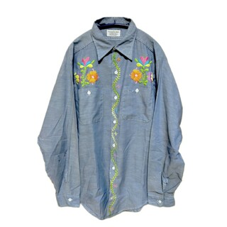 キャピタル(KAPITAL)の古着☆70's ヴィンテージ 刺繍シャンブレーシャツ(シャツ)