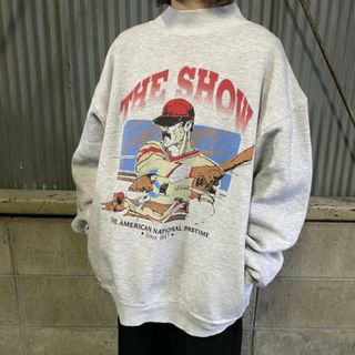 90年代 BASEBALL 野球 スポーツ プリントスウェットシャツ メンズLの