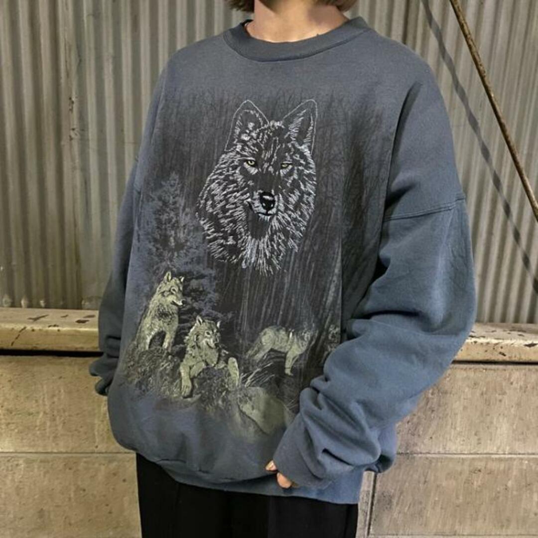 【USA製】Hanes スウェット トレーナー 刺繍 ビッグロゴ ブラック