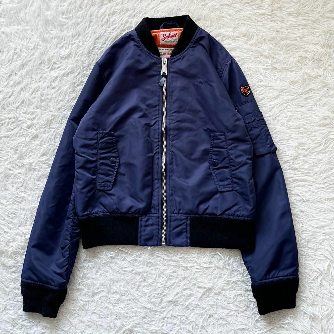 schott×American College MA-1 ショット　Lサイズ　紺ブルゾン