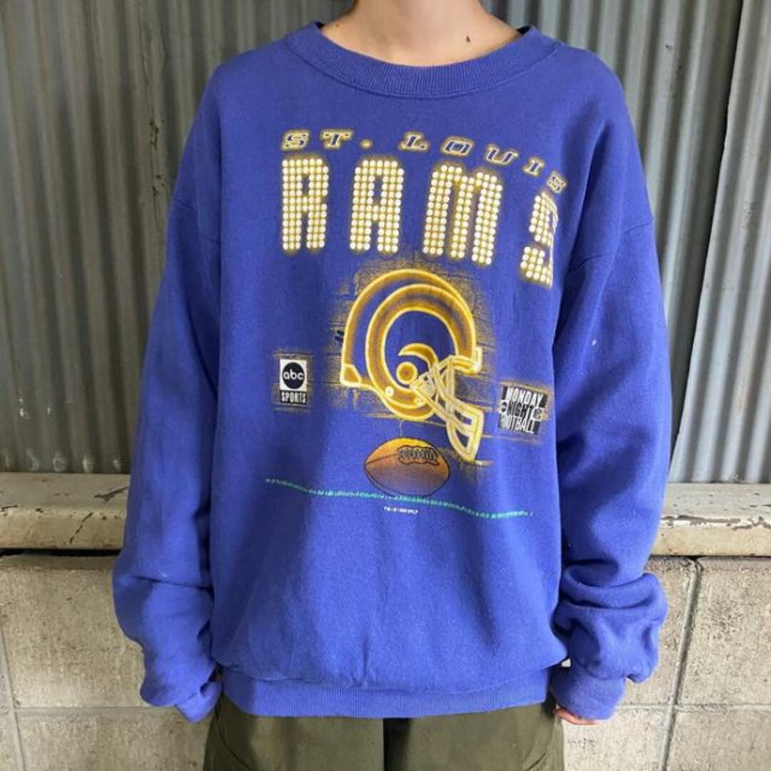USA製 90年代 NFL ST.LOIS Rams  ラムズ チーム プリント スウェットシャツ メンズL