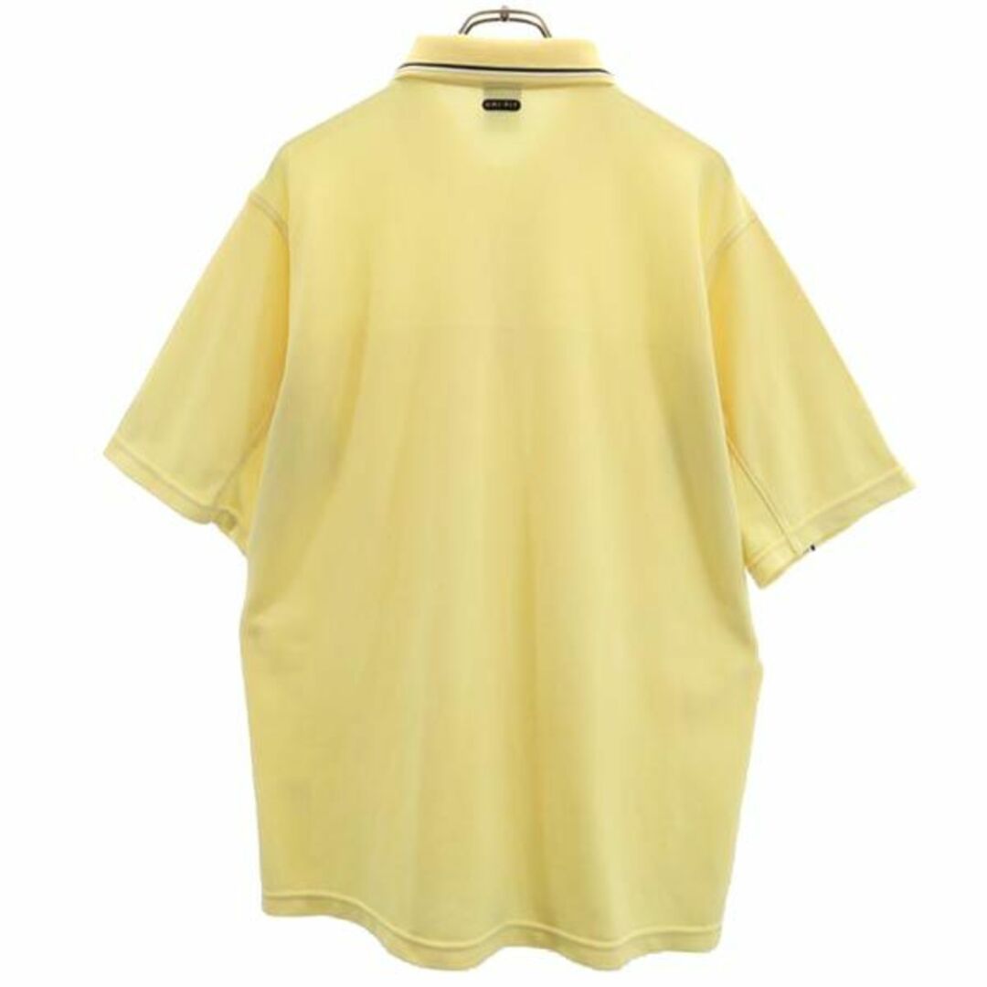 【美品】ナイキ NIKE ポロシャツ ゴルフウェア 半袖シャツ XL黄×グレー