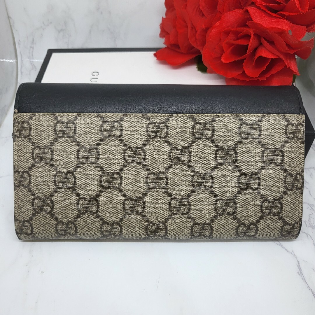 【極美品】 GUCCI グッチ GG スプリーム レザー 長財布 財布