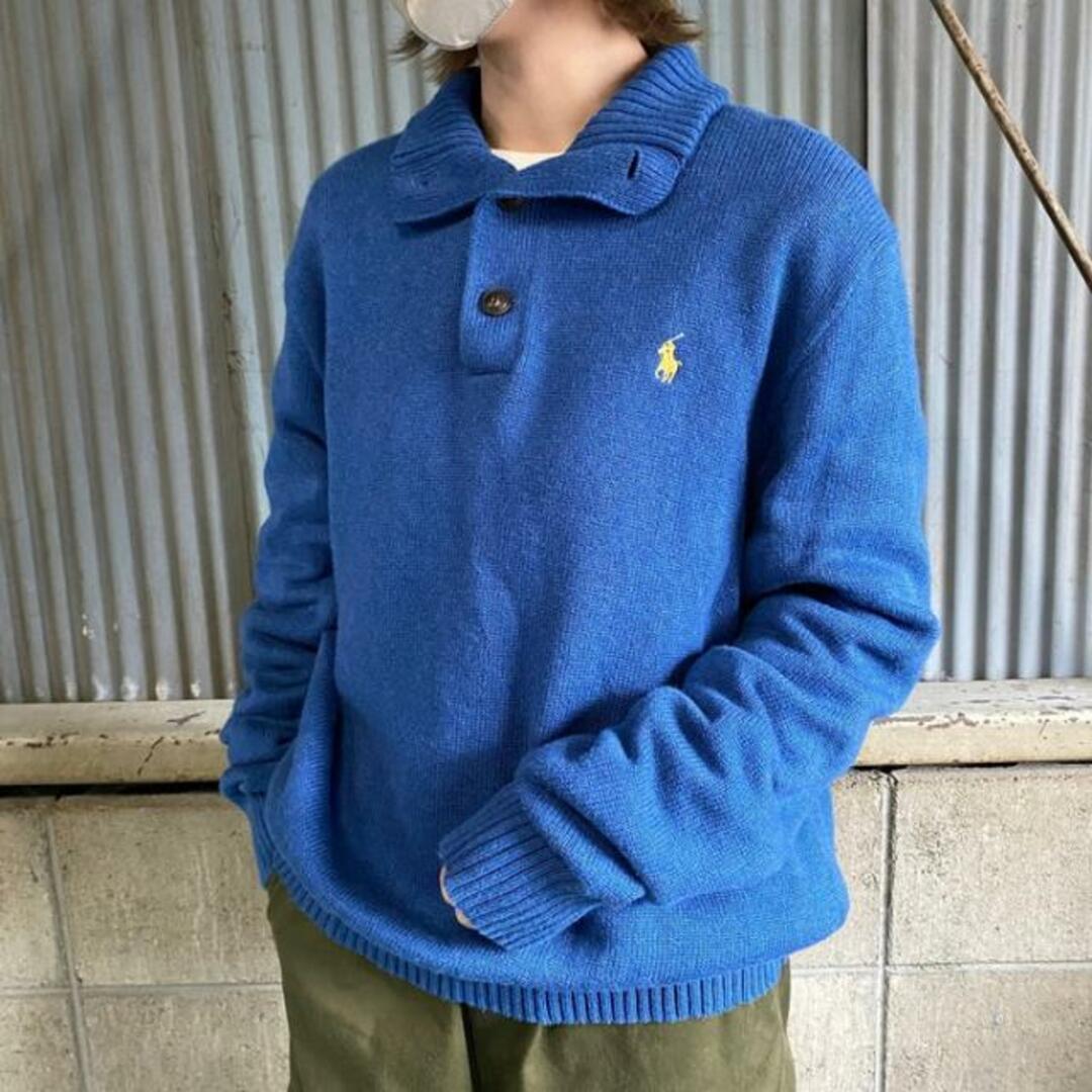 Polo Ralph Lauren ポロ ラルフローレン ハーフボタン コットンニットセーター メンズL   フリマアプリ ラクマ