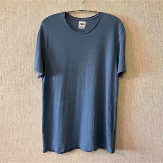 ザラ(ZARA)のZARAザラ メンズ クルーネック サマーニット ブルー 中古品(ニット/セーター)