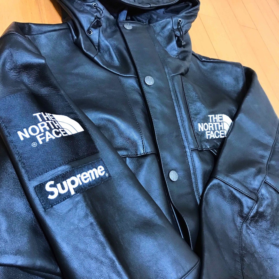 Supreme ノースフェイス マウンテンパーカー レザー 極美品 Sサイズ