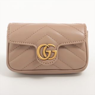 グッチ(Gucci)のグッチ  レザー  ベージュ レディース ポーチ(ポーチ)