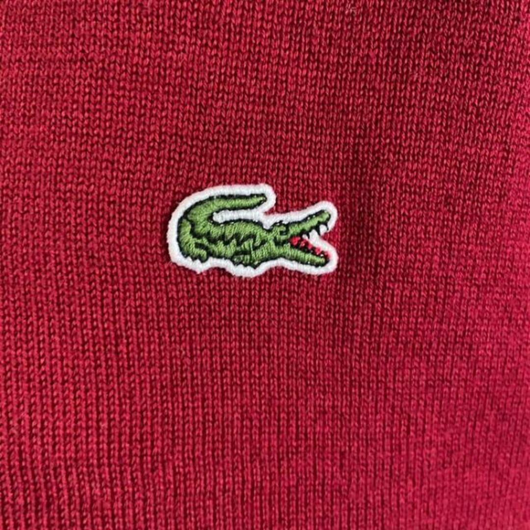 LACOSTE ラコステ Vネック ウール コットン ニットセーター メンズM相当