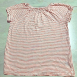 エイチアンドエム(H&M)のピンクストライプのTシャツ(Tシャツ/カットソー)