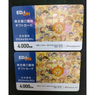 エディオン　株主優待カード8000円分