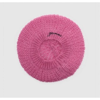 メゾンスペシャル(MAISON SPECIAL)の新品未使用✩タグ付き GANNI ガニー モヘア ベレー帽 ピンク(ハンチング/ベレー帽)