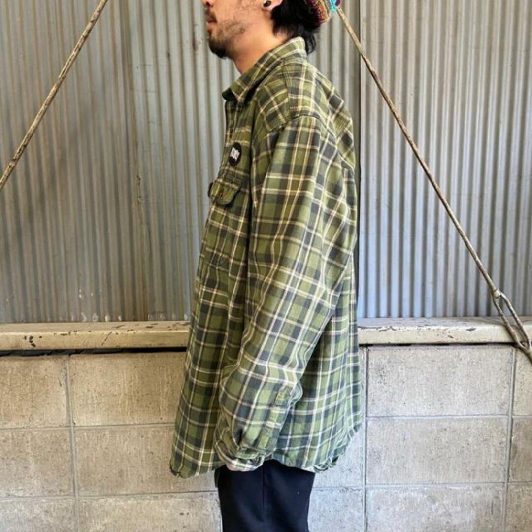 カーハート Carhartt RELAXED FIT チェック柄 長袖 ヘビーネルシャツ メンズXXL /eaa375815