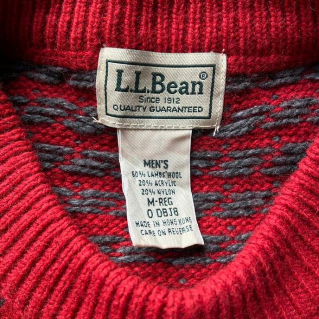 L.L.Bean エルエルビーン バーズアイ 総柄 ウール ニットセーター メンズM レディースL相当