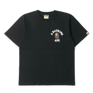 アベイシングエイプ(A BATHING APE)のA BATHING APE ア ベイシング エイプ Tシャツ サイズ:S 猿 カレッジロゴ プリント 半袖 クルーネック ブラック 黒 トップス カットソー ストリート カジュアル ブランド【メンズ】【中古】(Tシャツ/カットソー(半袖/袖なし))