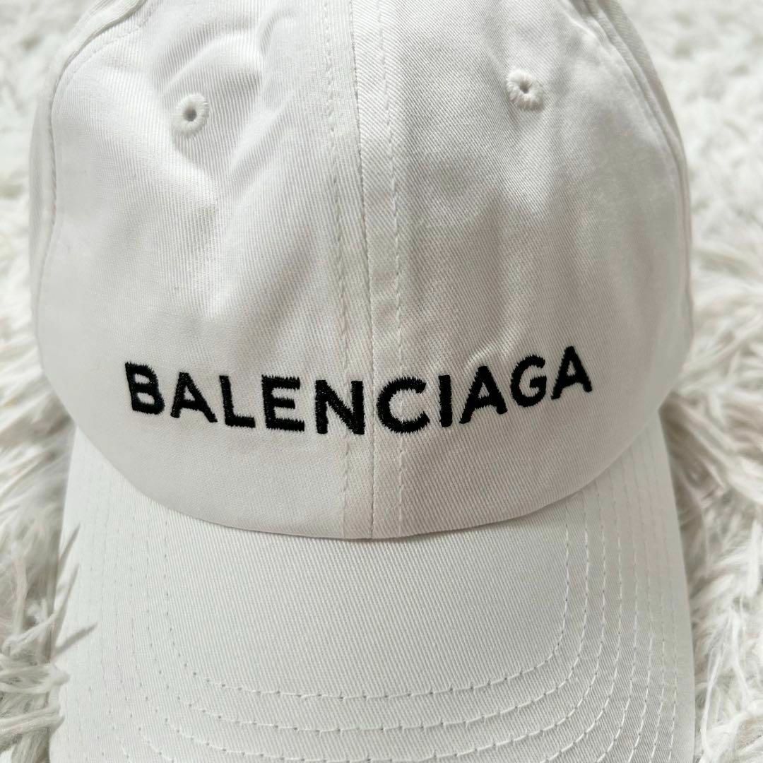 BALENCIAGA バレンシアガ ロゴ ベースボール キャップ ホワイトL59