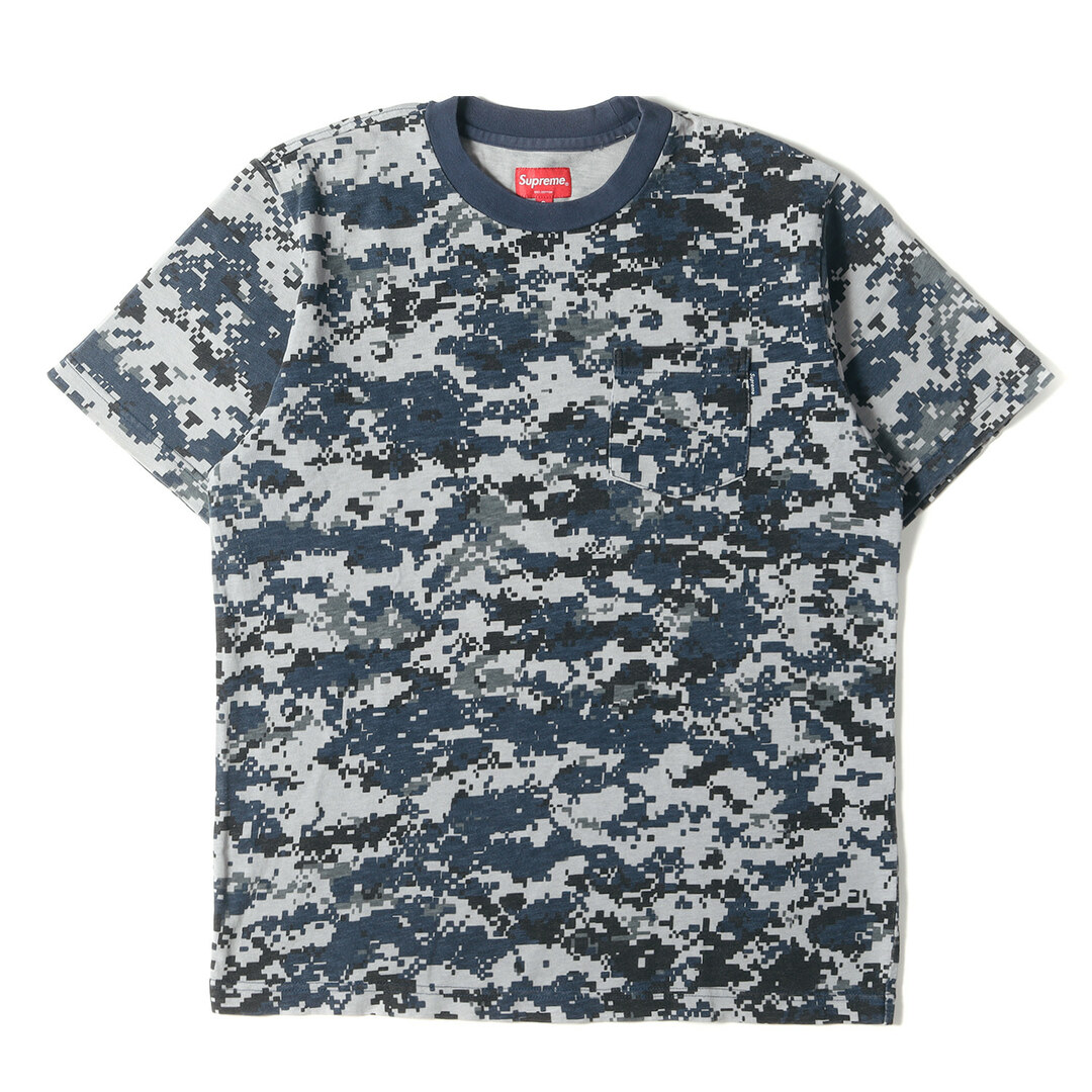 Supreme シュプリーム Tシャツ サイズ:XL 22SS クラシックロゴ ヘビー ポケット クルーネック 半袖 Tシャツ S/S Pocket Tee ライトブルー トップス カットソー 【メンズ】【美品】