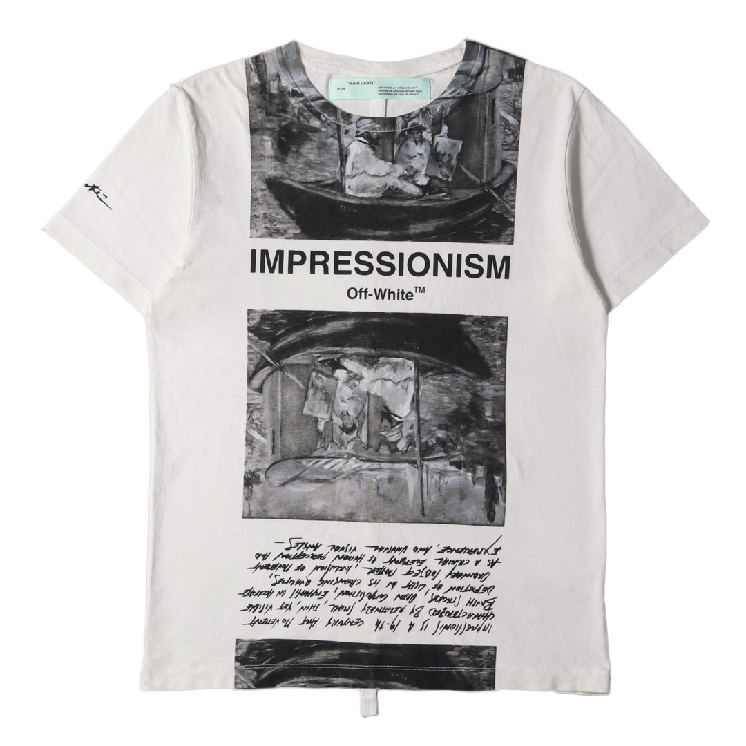 OFF-WHITE オフホワイト Tシャツ サイズ:M 絵画 グラフィック クルーネック 半袖 Tシャツ NEWSPAPER S/S SLIM TEE  19SS ホワイト 白 トップス カットソー 【メンズ】【中古】 | フリマアプリ ラクマ