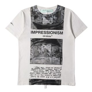 オフホワイト(OFF-WHITE)のOFF-WHITE オフホワイト Tシャツ サイズ:M 絵画 グラフィック クルーネック 半袖 Tシャツ NEWSPAPER S/S SLIM TEE 19SS ホワイト 白 トップス カットソー 【メンズ】【中古】(Tシャツ/カットソー(半袖/袖なし))