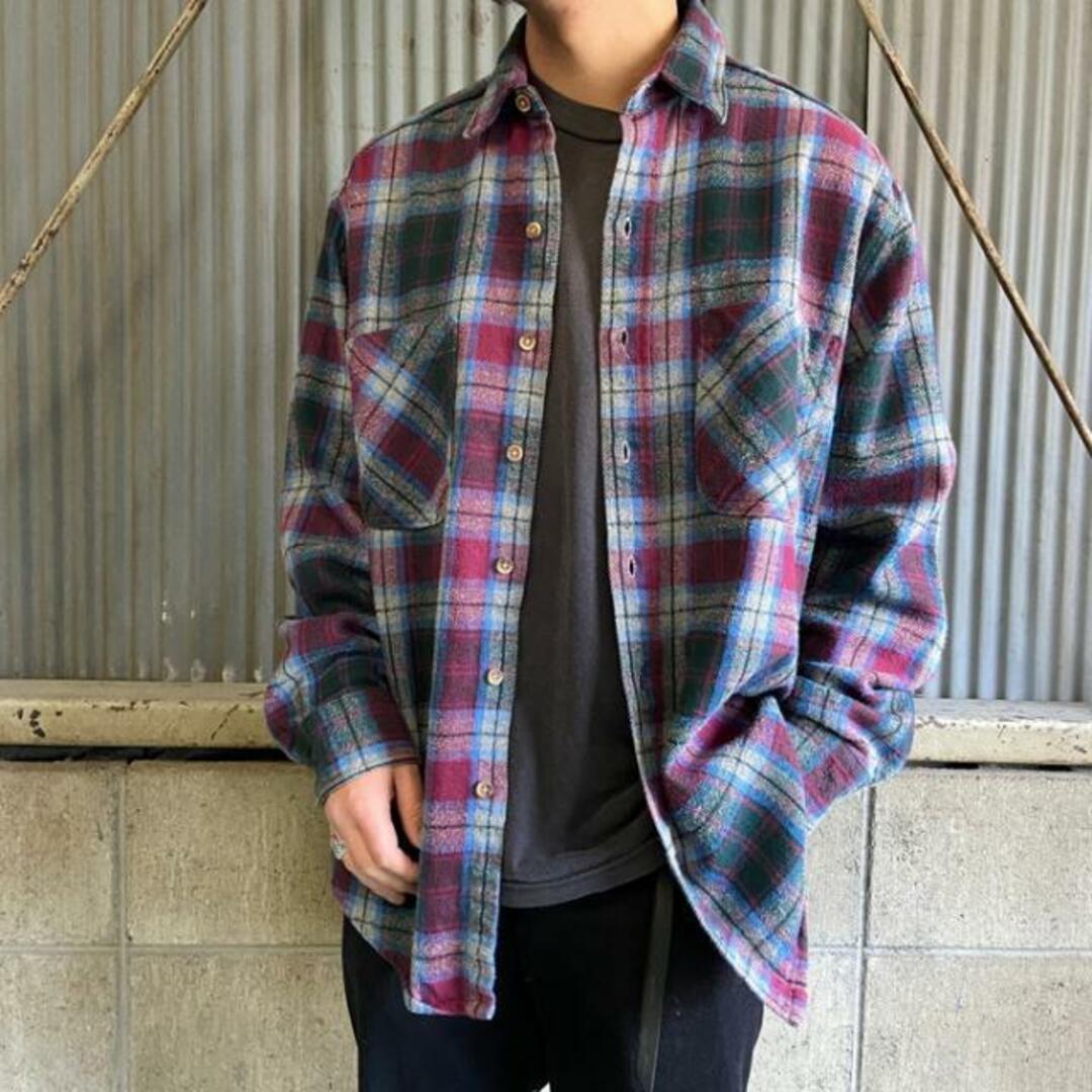 90s USA製 PENDLETON  長袖　ネルシャツ　チェック柄