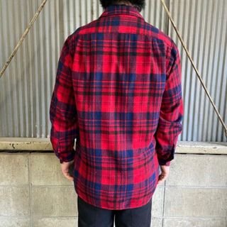 70年代 USA製 PENDLETON ペンドルトン チェック柄 ウール 長袖シャツ