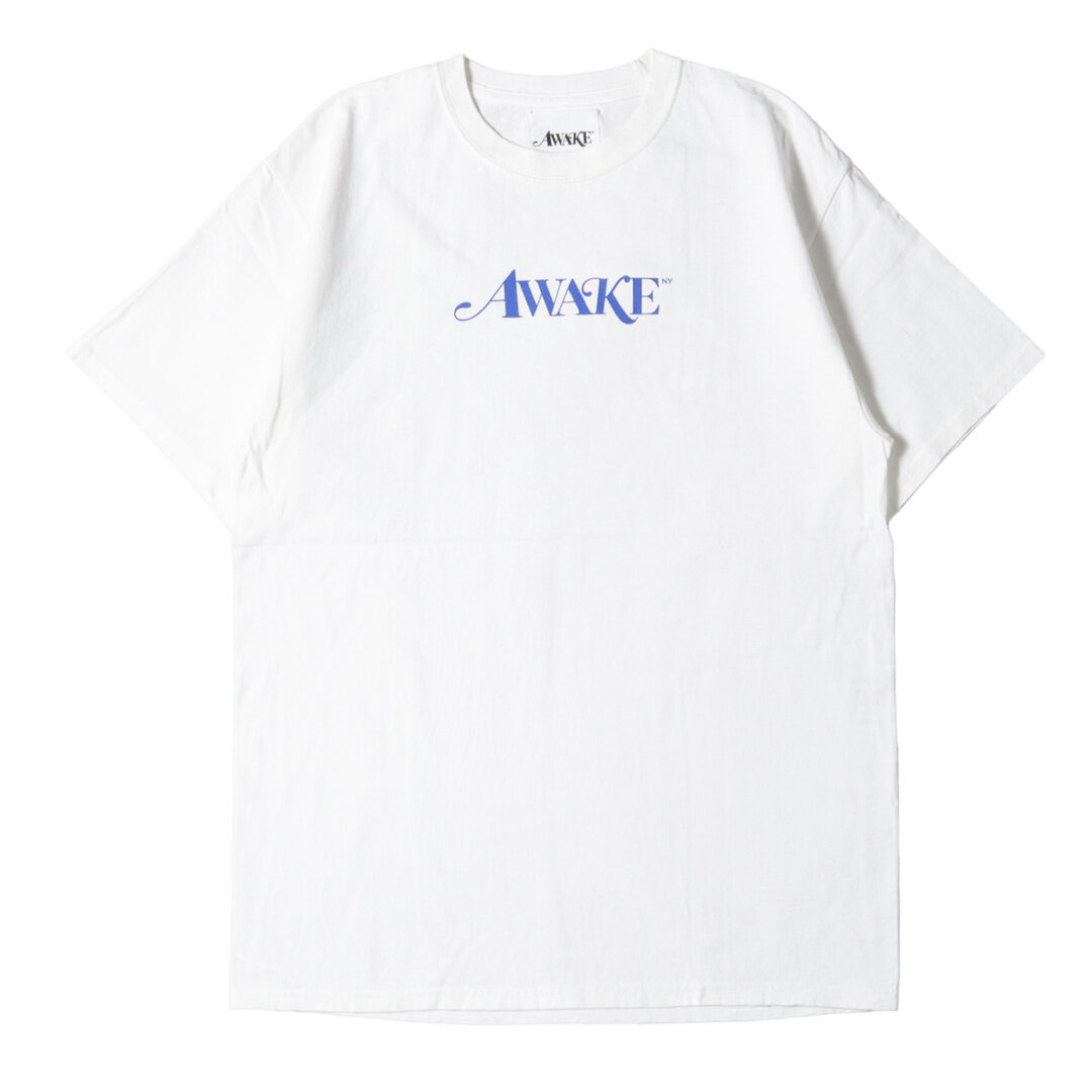 Awake NY アウェイクニューヨーク Tシャツ サイズ:M フロント ロゴ クルーネック 半袖 Tシャツ ホワイト 白 トップス カットソー アメリカ製 【メンズ】