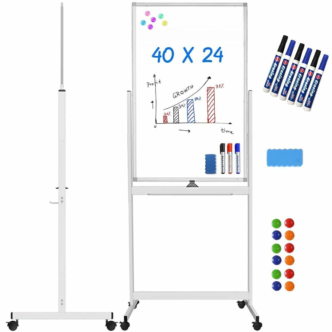 【特価セール】ホワイトボード 自宅 家庭用 自立 キャスター付き マグネット対応