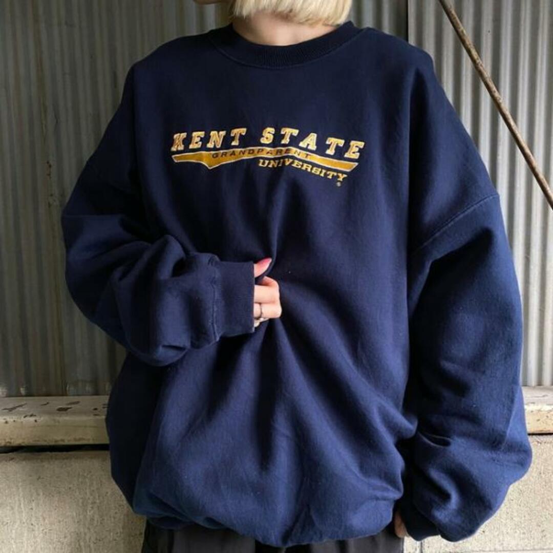 ビッグサイズ カレッジロゴ 刺繍 スウェット トレーナー メンズ2XLの