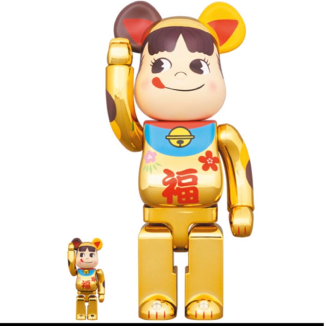 BE@RBRICK 招き猫 ペコちゃん 福 金メッキ 100% & 400%