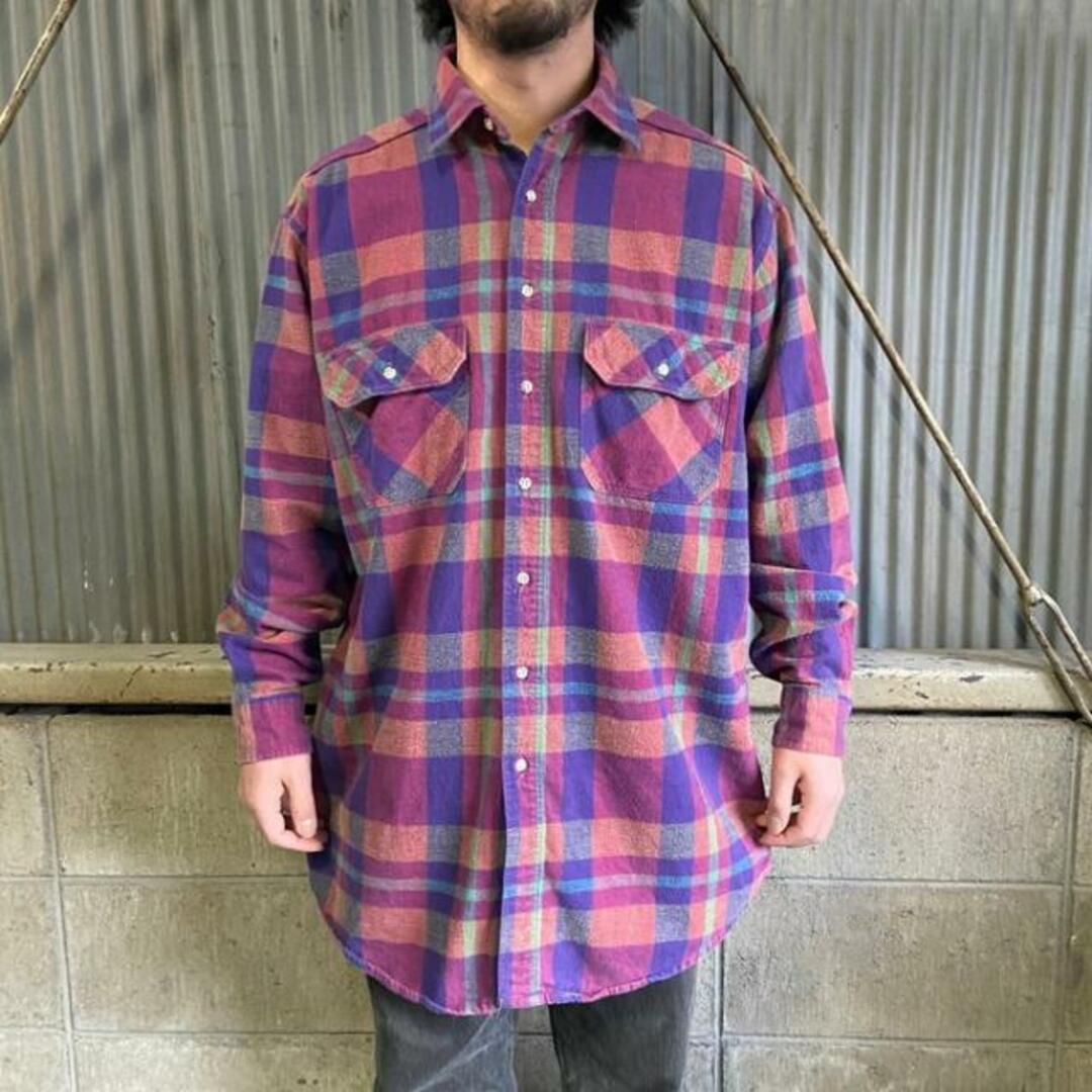 80年代 USA製 WOOLRICH ウールリッチ ウールシャツ メンズXL相当