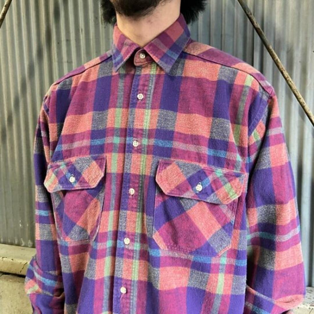 90s USA製 WOOLRICH ウールリッチ ヘビーフランネルシャツ S18 - シャツ