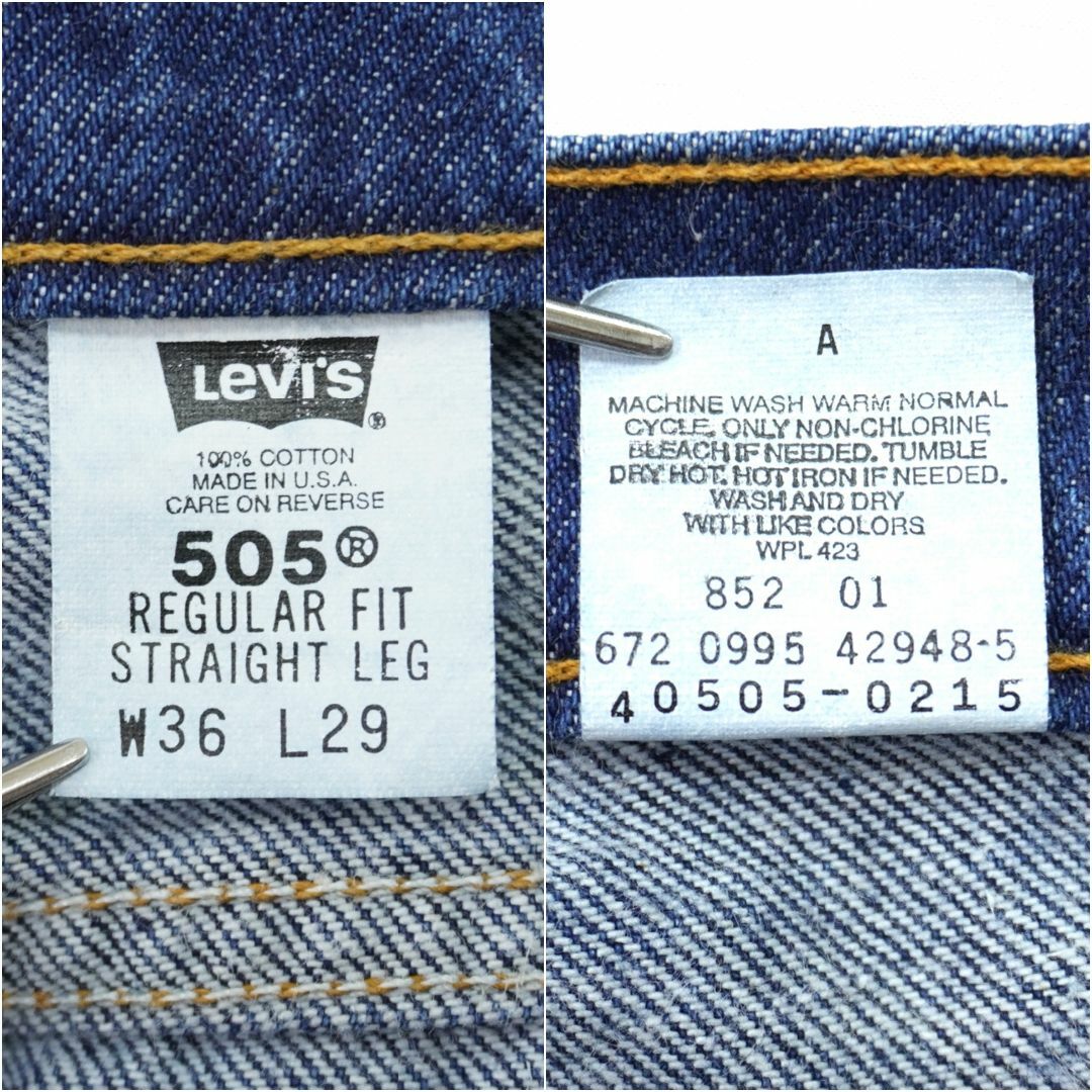 Levi's 505 INDIGO DENIM PANTS USA W36L29