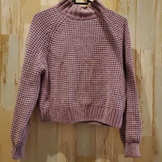 エイチアンドエム(H&M)のH&M レディース ハイネックニット パープル(ニット/セーター)