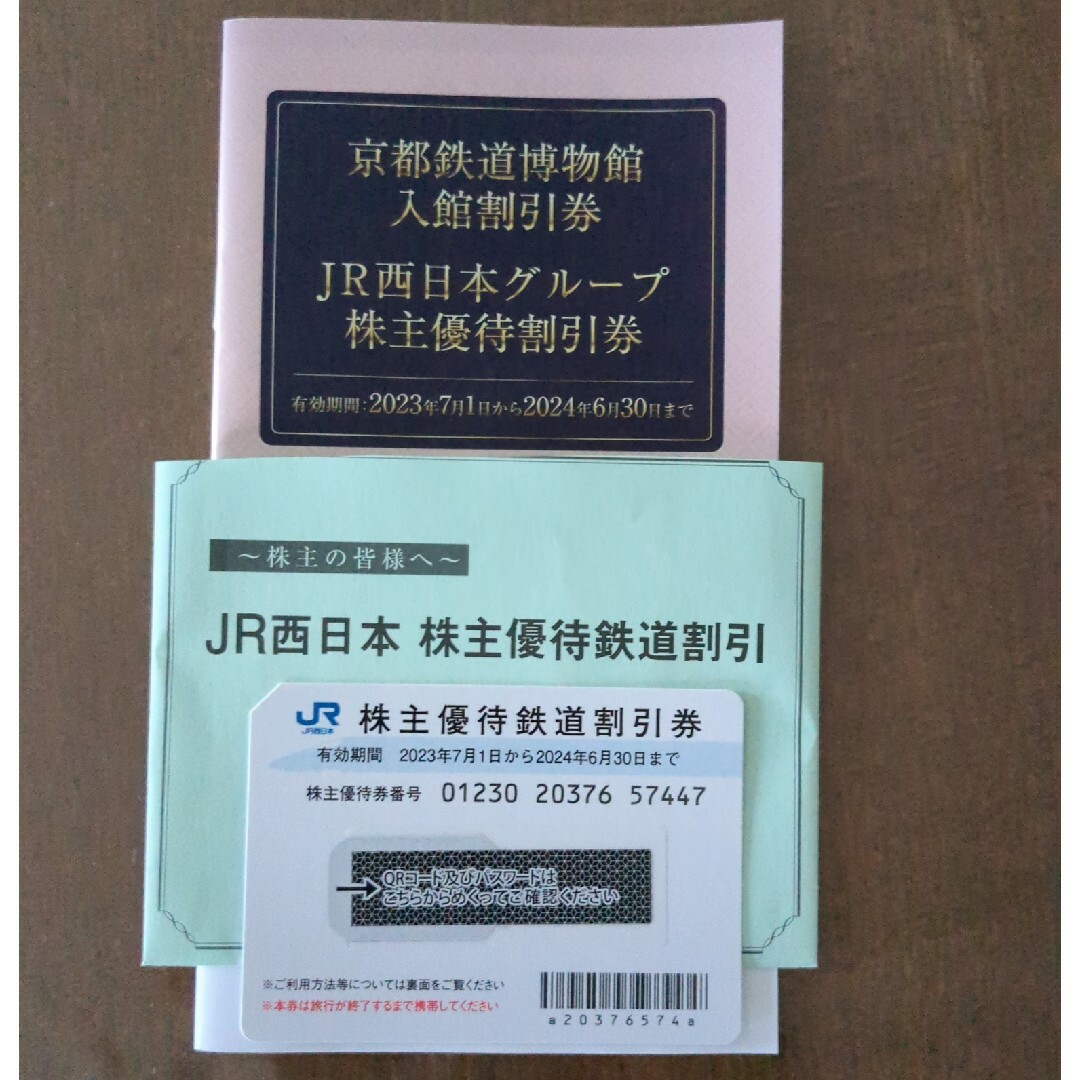 JR西日本 株主優待鉄道割引券　JR西日本グループ株主優待割引券