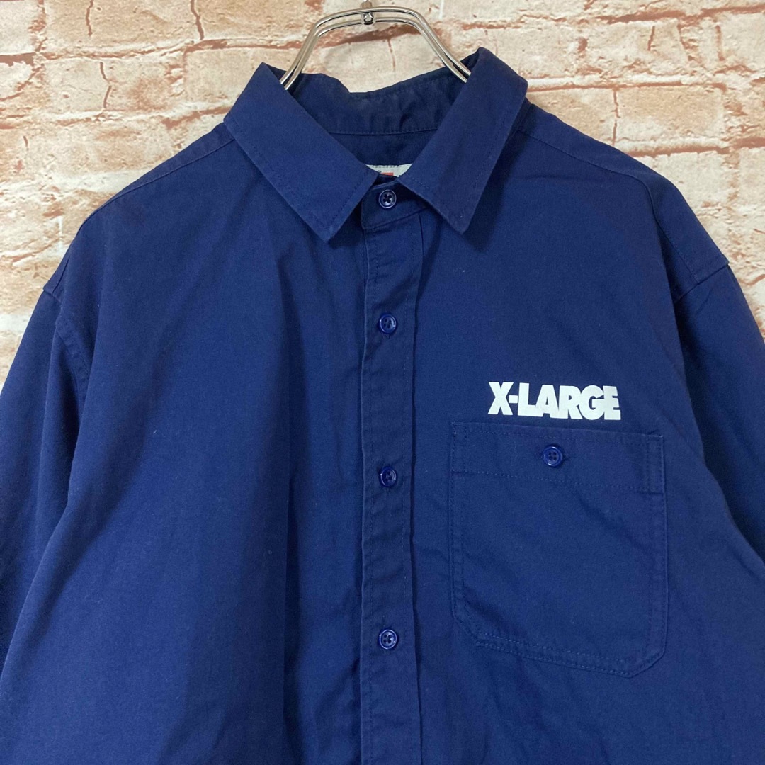 XLARGE(エクストララージ)のエクストララージ XLARGE シャツ カジュアル ロゴ 七分袖 紺色 M メンズのトップス(シャツ)の商品写真