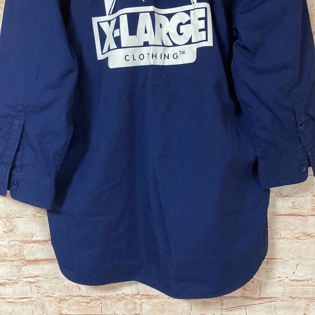 XLARGE(エクストララージ)のエクストララージ XLARGE シャツ カジュアル ロゴ 七分袖 紺色 M メンズのトップス(シャツ)の商品写真