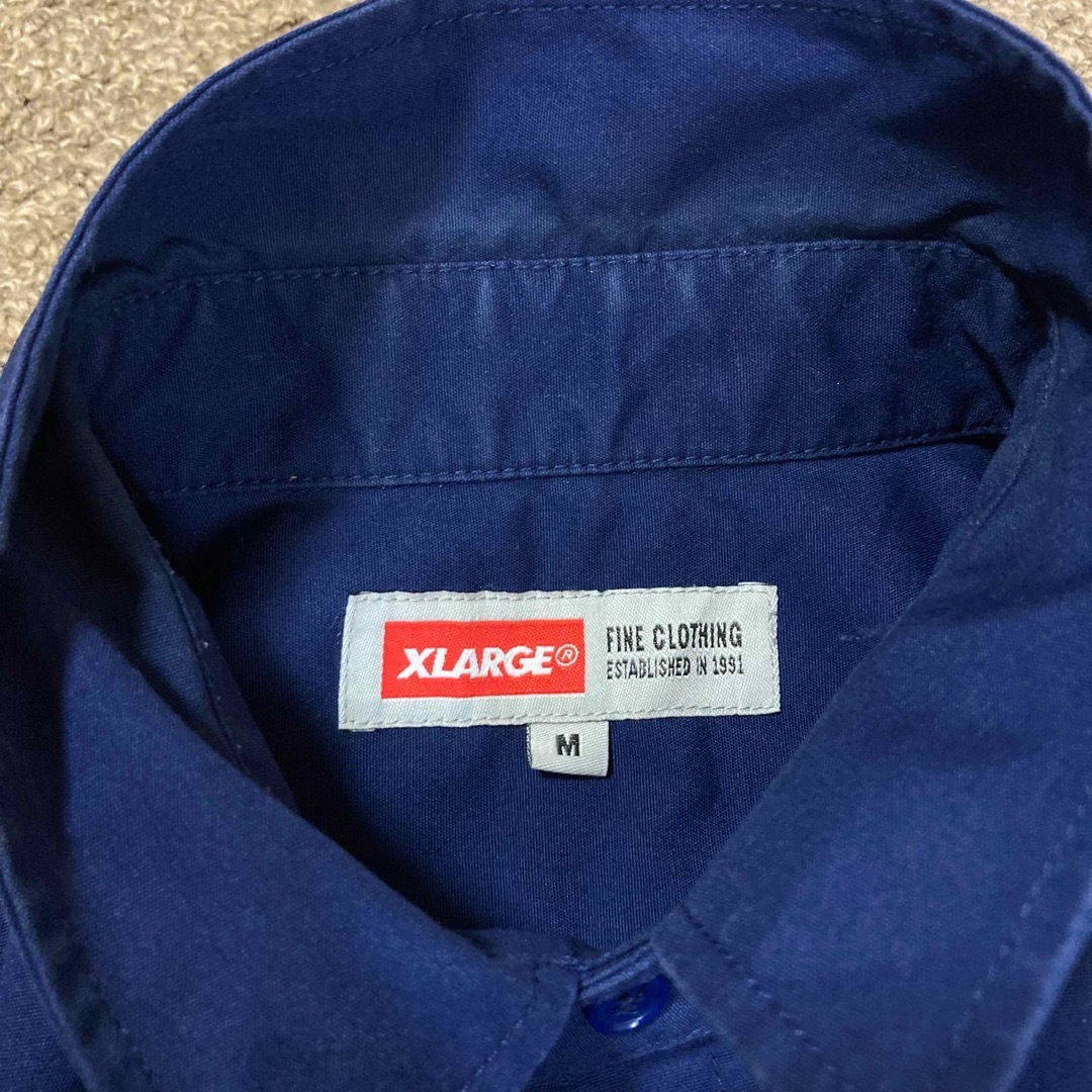 XLARGE(エクストララージ)のエクストララージ XLARGE シャツ カジュアル ロゴ 七分袖 紺色 M メンズのトップス(シャツ)の商品写真