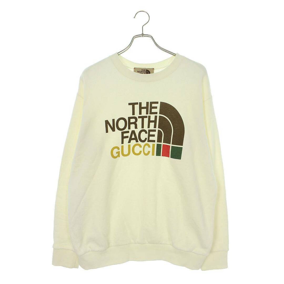 グッチ ×ノースフェイス THE NORTH FACE  21SS  617964 XJDBY ロゴプリントクルーネックスウェット  メンズ S