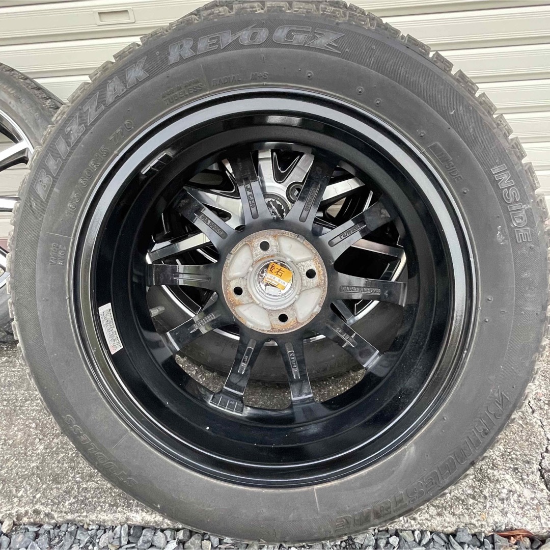 ブリヂストンブリザックレボGZ 165/60R15スタッドレスタイヤアルミ4ほん