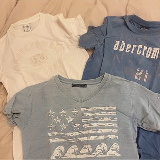 アバクロンビーアンドフィッチ(Abercrombie&Fitch)のアバクロ Tシャツ 3枚セット ブルーⅹ2 M ホワイト Lサイズ(Tシャツ(半袖/袖なし))
