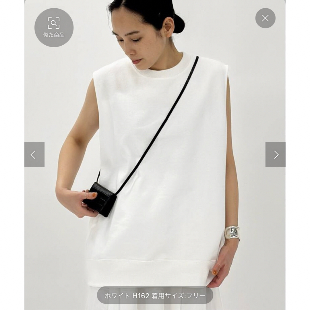 AP STUDIO(エーピーストゥディオ)の人気完売ホワイト APSTUDIO 新品未使用 タグ付き スウェットベスト レディースのトップス(Tシャツ(半袖/袖なし))の商品写真