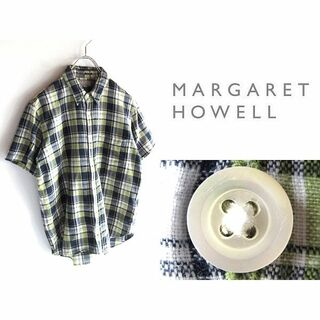 マーガレットハウエル(MARGARET HOWELL)のMARGARET HOWELL 半袖 コットン チェックシャツ S(シャツ)