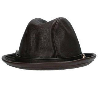 クロムハーツ(Chrome Hearts)のクロムハーツ  FEDORA/フェドラ ガンスリンガーBSフレアレザーハット メンズ M(ハット)